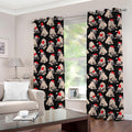 Christmas Santa Pug Pattern Print Grommet Curtains
