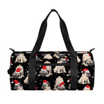 Christmas Santa Pug Pattern Print Gym Bag