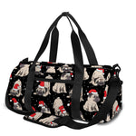 Christmas Santa Pug Pattern Print Gym Bag