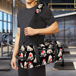 Christmas Santa Pug Pattern Print Gym Bag
