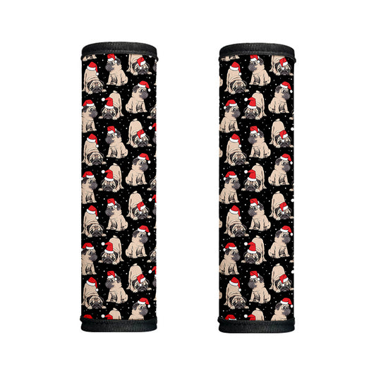 Christmas Santa Pug Pattern Print Handle Covers