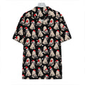 Christmas Santa Pug Pattern Print Hawaiian Shirt