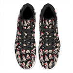 Christmas Santa Pug Pattern Print High Top Leather Sneakers