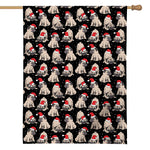Christmas Santa Pug Pattern Print House Flag