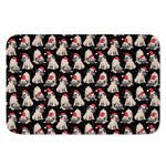 Christmas Santa Pug Pattern Print Indoor Door Mat