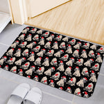 Christmas Santa Pug Pattern Print Indoor Door Mat