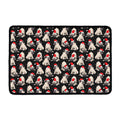 Christmas Santa Pug Pattern Print Kitchen Mat