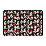 Christmas Santa Pug Pattern Print Kitchen Mat