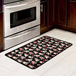 Christmas Santa Pug Pattern Print Kitchen Mat