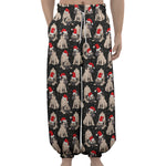 Christmas Santa Pug Pattern Print Lantern Pants