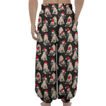 Christmas Santa Pug Pattern Print Lantern Pants