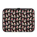Christmas Santa Pug Pattern Print Laptop Sleeve