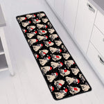 Christmas Santa Pug Pattern Print Long Kitchen Mat