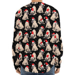 Christmas Santa Pug Pattern Print Long Sleeve Baseball Jersey