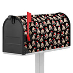 Christmas Santa Pug Pattern Print Mailbox Cover