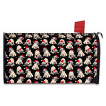 Christmas Santa Pug Pattern Print Mailbox Cover