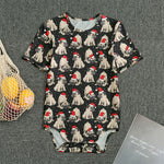 Christmas Santa Pug Pattern Print Men's Bodysuit