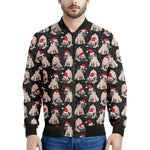 Christmas Santa Pug Pattern Print Men's Bomber Jacket