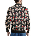 Christmas Santa Pug Pattern Print Men's Bomber Jacket
