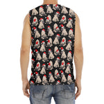 Christmas Santa Pug Pattern Print Men's Fitness Tank Top