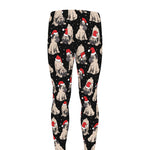 Christmas Santa Pug Pattern Print Men's leggings