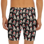 Christmas Santa Pug Pattern Print Men's Long Boxer Briefs