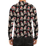 Christmas Santa Pug Pattern Print Men's Long Sleeve Rash Guard