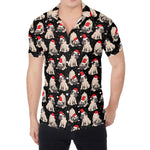 Christmas Santa Pug Pattern Print Men's Shirt