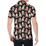 Christmas Santa Pug Pattern Print Men's Shirt