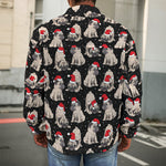 Christmas Santa Pug Pattern Print Men's Shirt Jacket