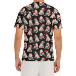 Christmas Santa Pug Pattern Print Men's Short Sleeve Rash Guard