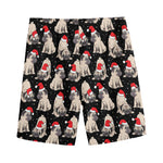Christmas Santa Pug Pattern Print Men's Sports Shorts