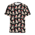 Christmas Santa Pug Pattern Print Men's Athletic T-Shirt
