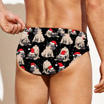 Christmas Santa Pug Pattern Print Men's Swim Briefs