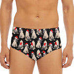 Christmas Santa Pug Pattern Print Men's Triangle Swim Briefs