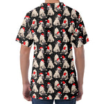 Christmas Santa Pug Pattern Print Men's Velvet T-Shirt