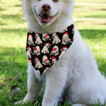Christmas Santa Pug Pattern Print Over The Collar Dog Bandana