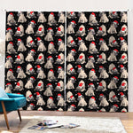 Christmas Santa Pug Pattern Print Pencil Pleat Curtains