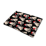 Christmas Santa Pug Pattern Print Pet Cooling Mat Cover