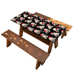Christmas Santa Pug Pattern Print Picnic Table Cover