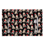 Christmas Santa Pug Pattern Print Placemat
