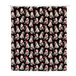 Christmas Santa Pug Pattern Print Polyester Shower Curtain