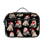 Christmas Santa Pug Pattern Print Portable Lunch Bag