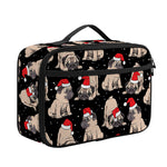 Christmas Santa Pug Pattern Print Portable Lunch Bag