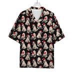 Christmas Santa Pug Pattern Print Rayon Hawaiian Shirt