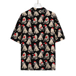 Christmas Santa Pug Pattern Print Rayon Hawaiian Shirt