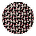 Christmas Santa Pug Pattern Print Round Blanket