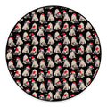 Christmas Santa Pug Pattern Print Round Floor Mat