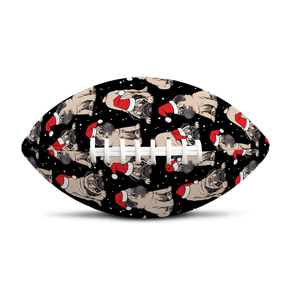 Christmas Santa Pug Pattern Print Rugby Ball