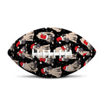 Christmas Santa Pug Pattern Print Rugby Ball
